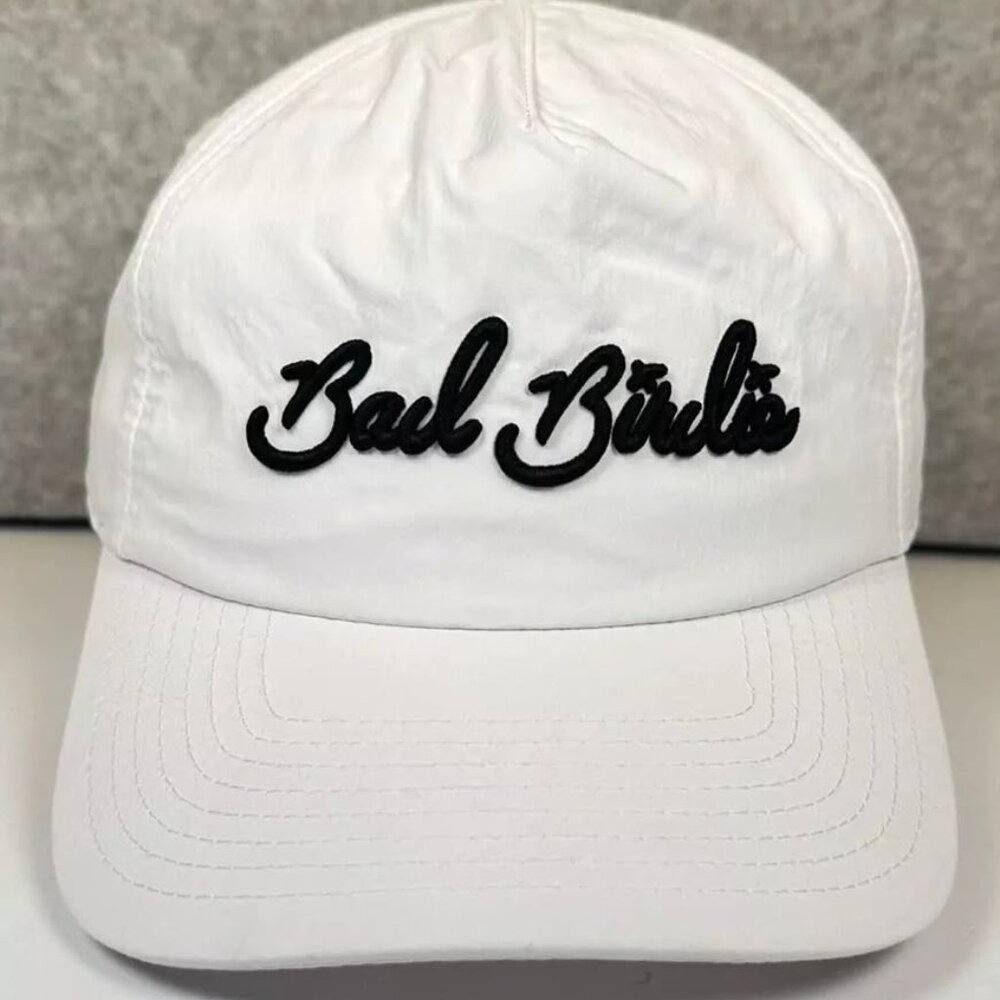 Bad Birdie White Script Snapback Golf Hat
